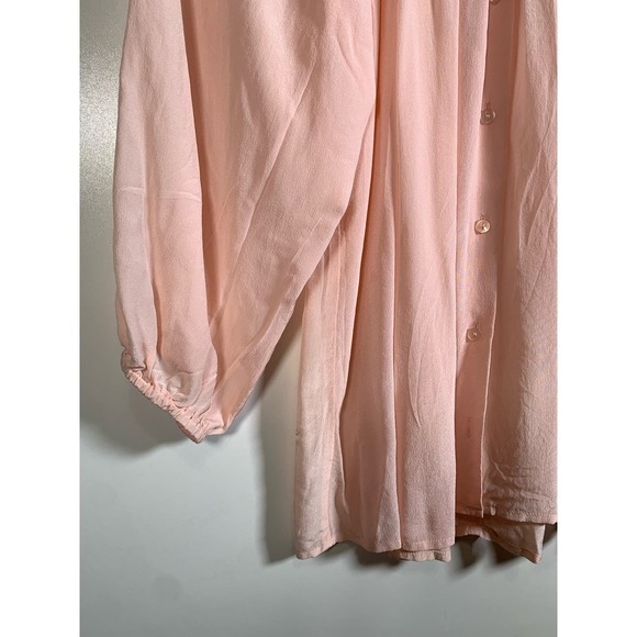 Victoria's Secret SILK Smocked Pink Blouse Top - Picture 4 of 11